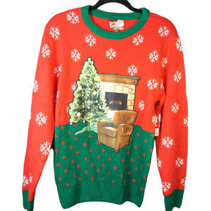 Vintage Women's Christmas Party Ugly Sweater Red & Green Size Small